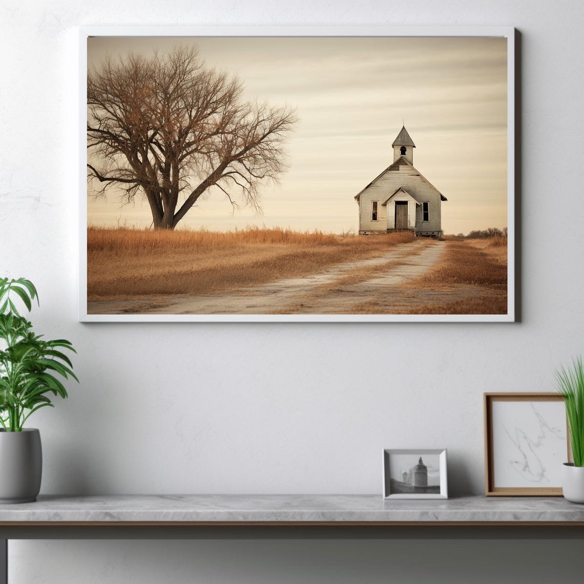 Rural Church Print A Serene Addition To Your Farmhouse Gallery Wall Small Rural Country Church House Farmhouse Prints Rural Country Church - Image 4