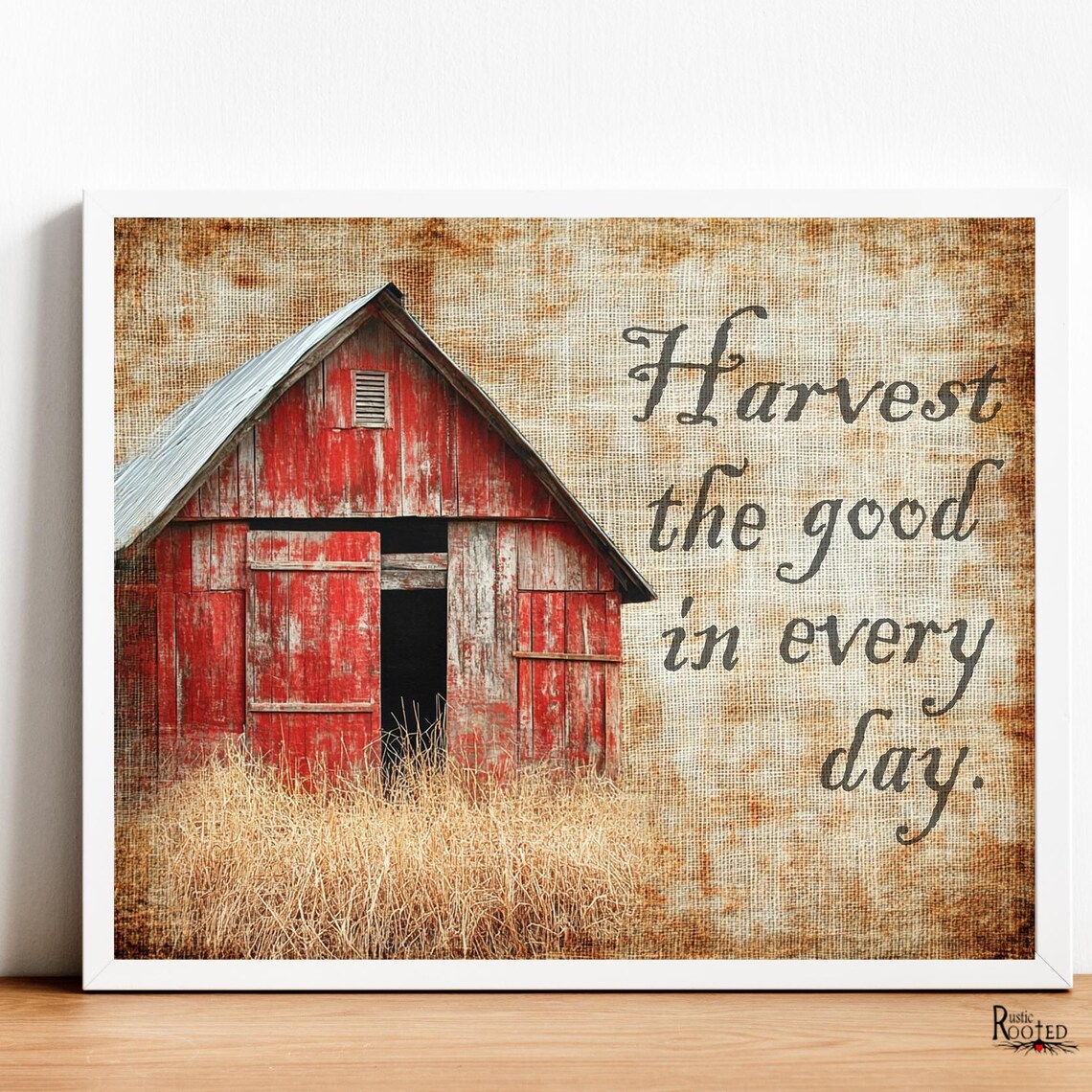 Harvest the Good in Every Day Red Barn Farm Quote Art Poster - Image 2