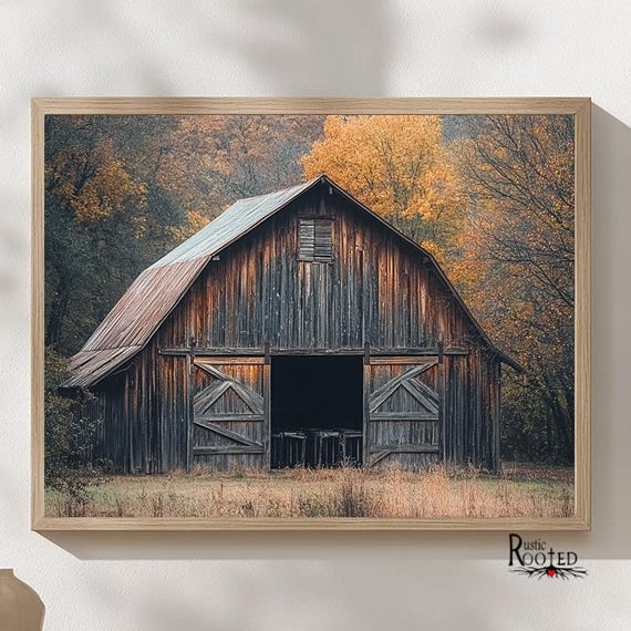 Weathered Rustic Barn Photo, Modern Farmhouse Art Print
