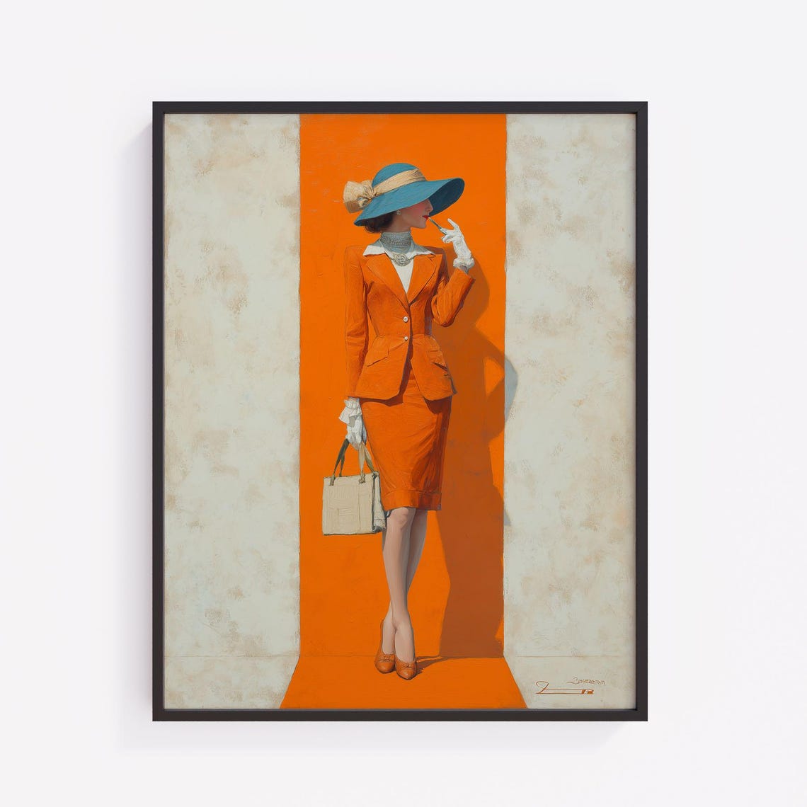 Vintage Office Lady Art Print Retro Summer Style V174