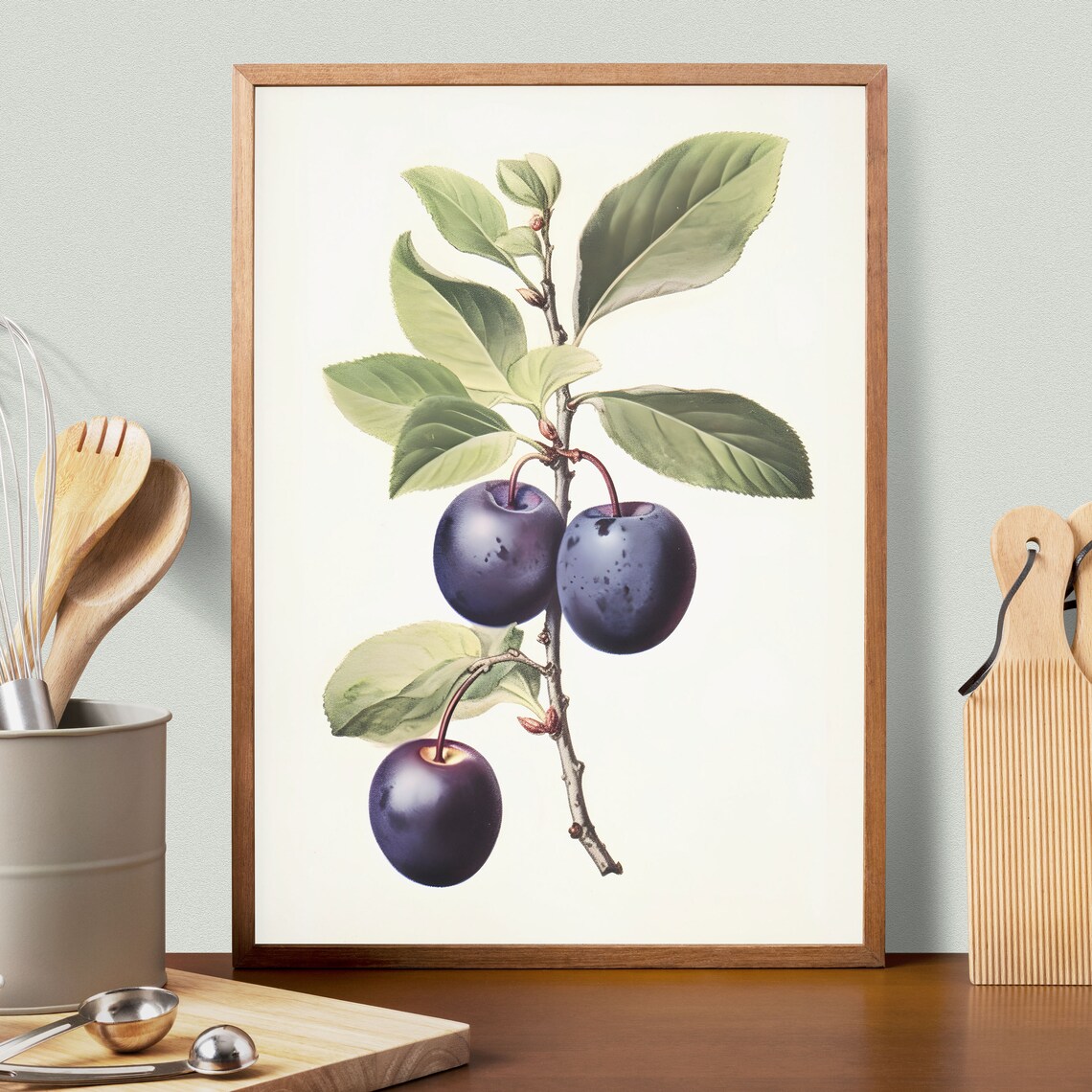 Vintage Plum Botanical Fruit Print, Wall Art - Image 2