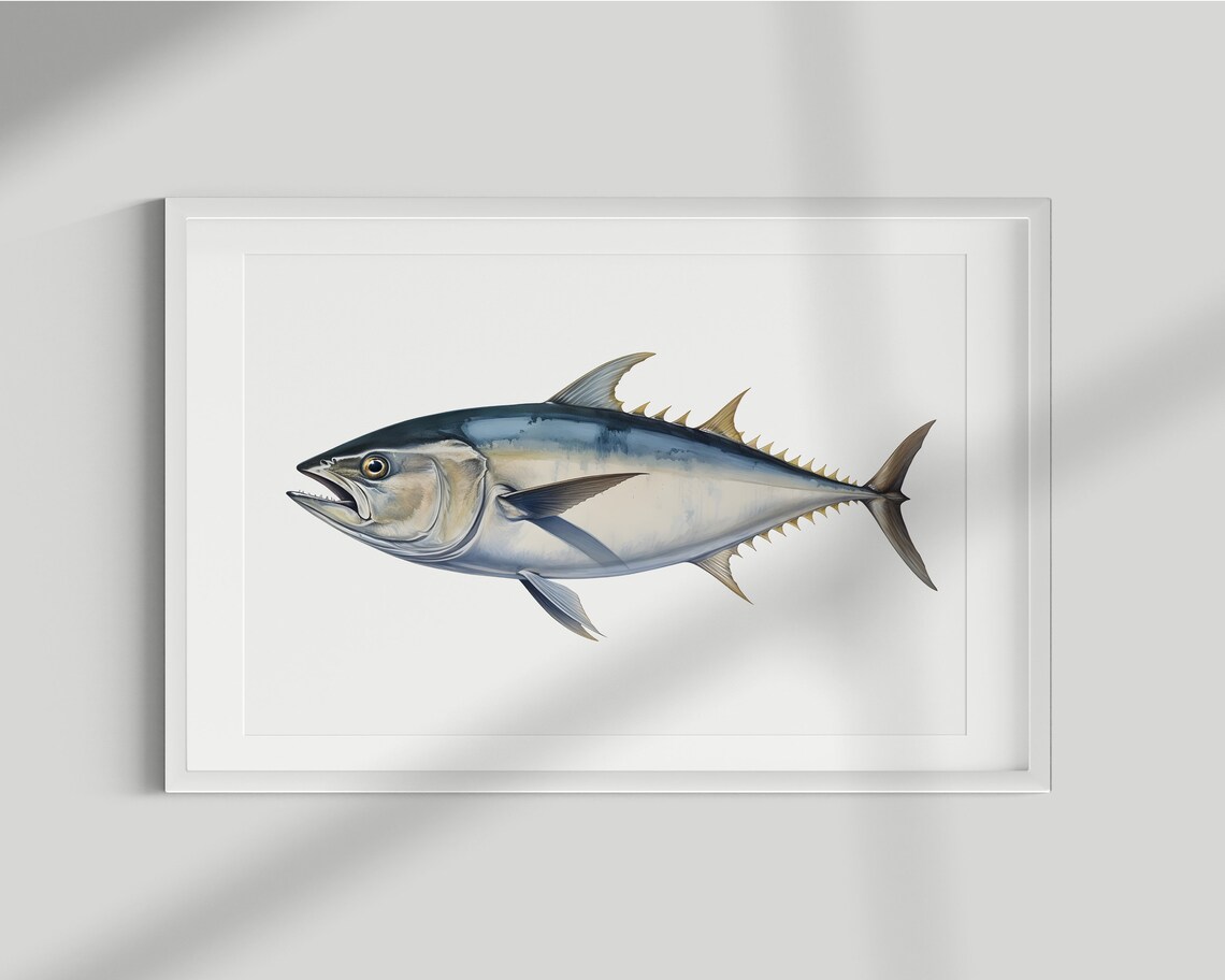 Tuna Vintage Illustration Art Print, Fish Print