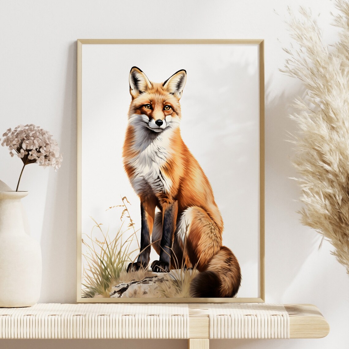 Red Fox Minimal Poster, Botanical Wildlife Art - Image 3