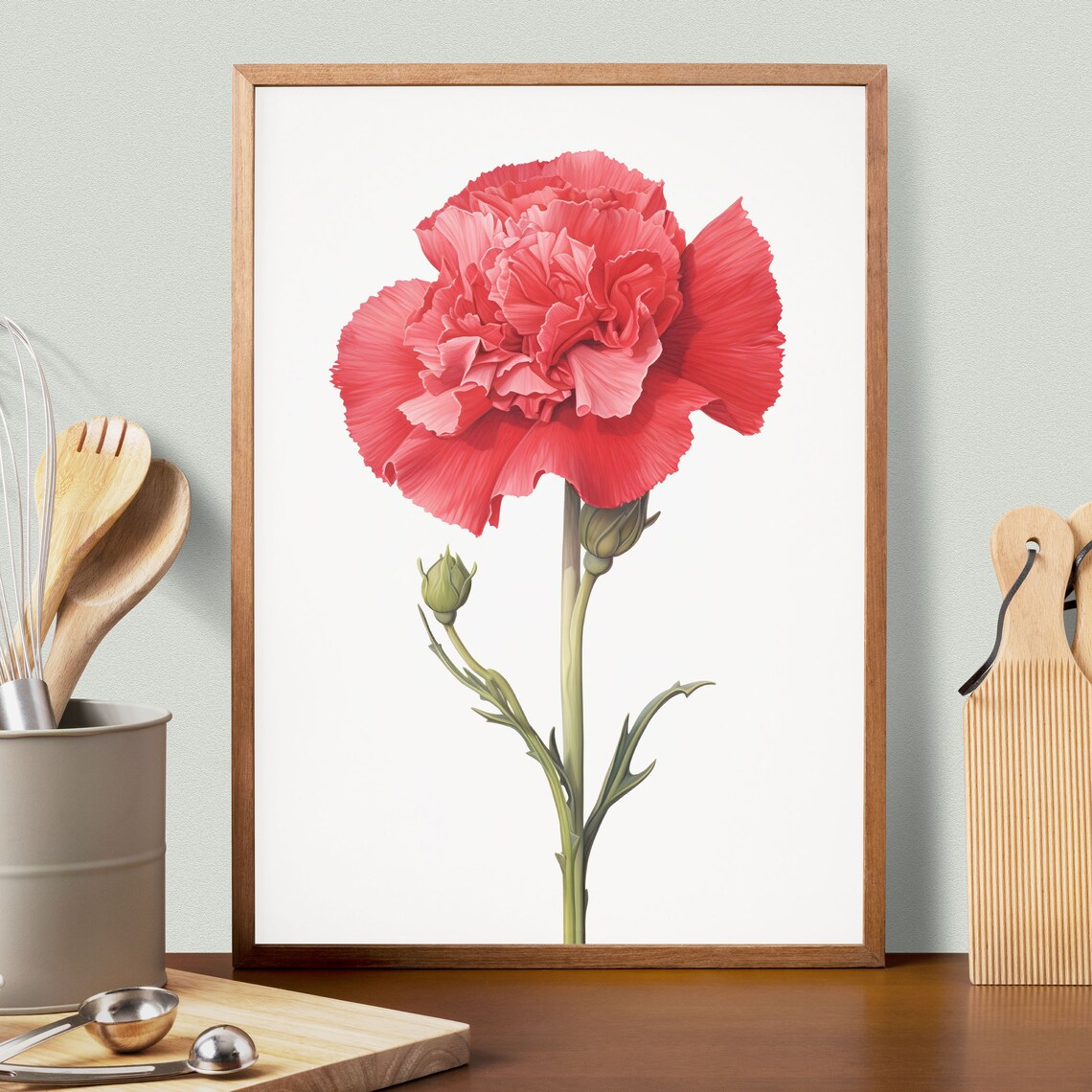 Carnation Botanical Vintage Poster Print - Image 2