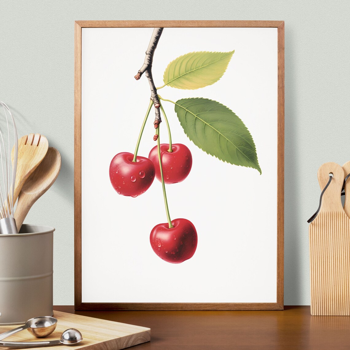 Cherry Branch Vintage Botanical Art Print - Image 2