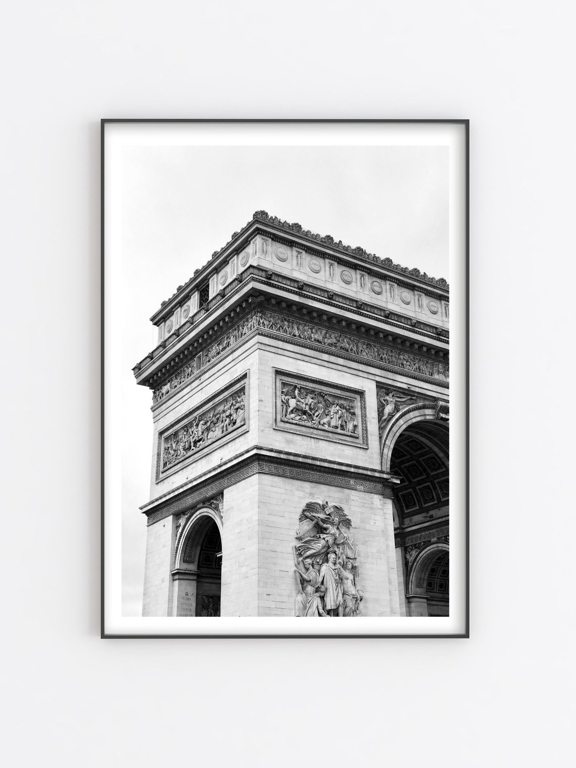 Arc De Triomphe Sculptures Close Up Black And White Paris Poster - Image 4