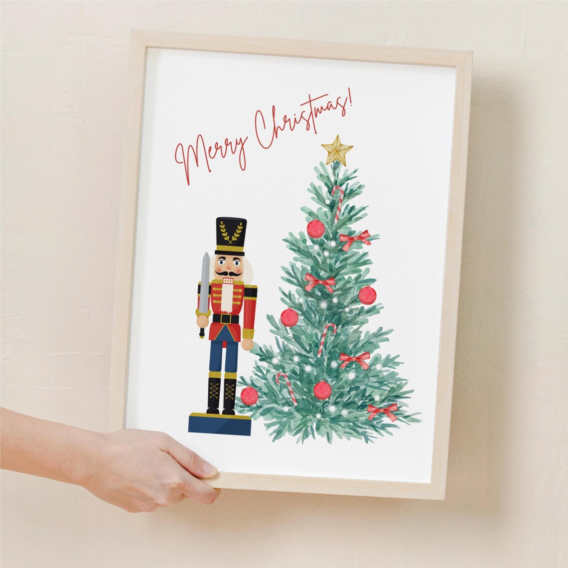 Minimalist Nutcracker Christmas Wall Art