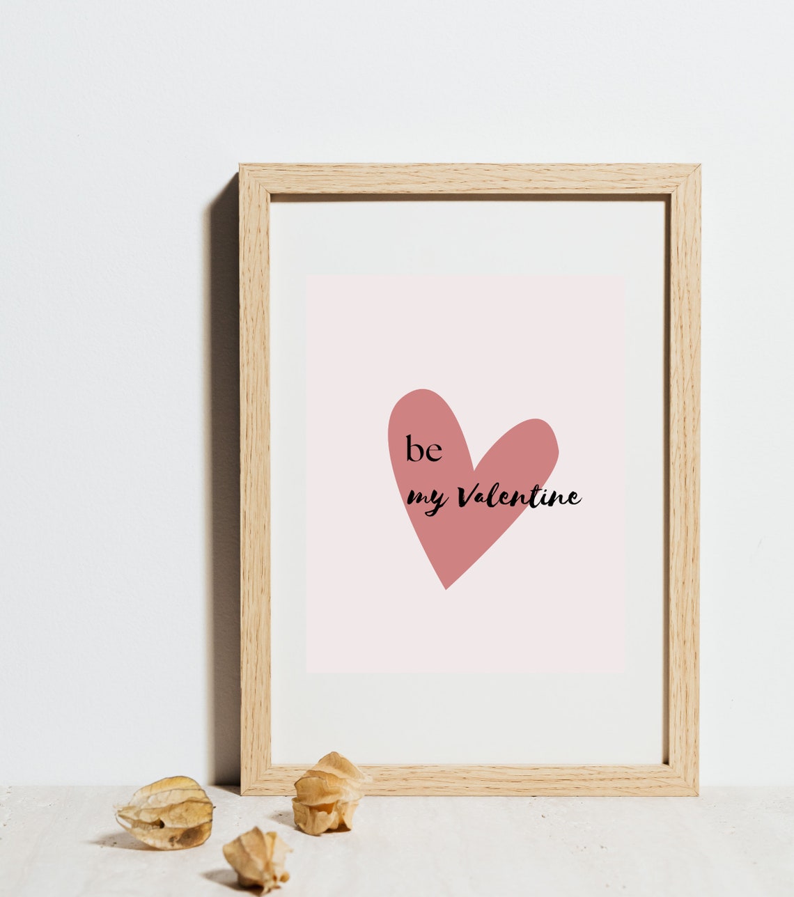 Be My Valentine Heart Minimalist Romantic Modern Quote Wall Poster - Image 2