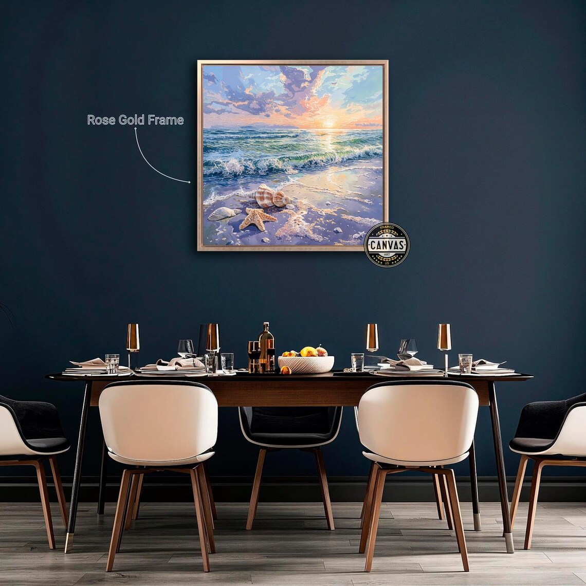 Beach Sunset With Ocean Waves, Coastal Art Print - Image 2