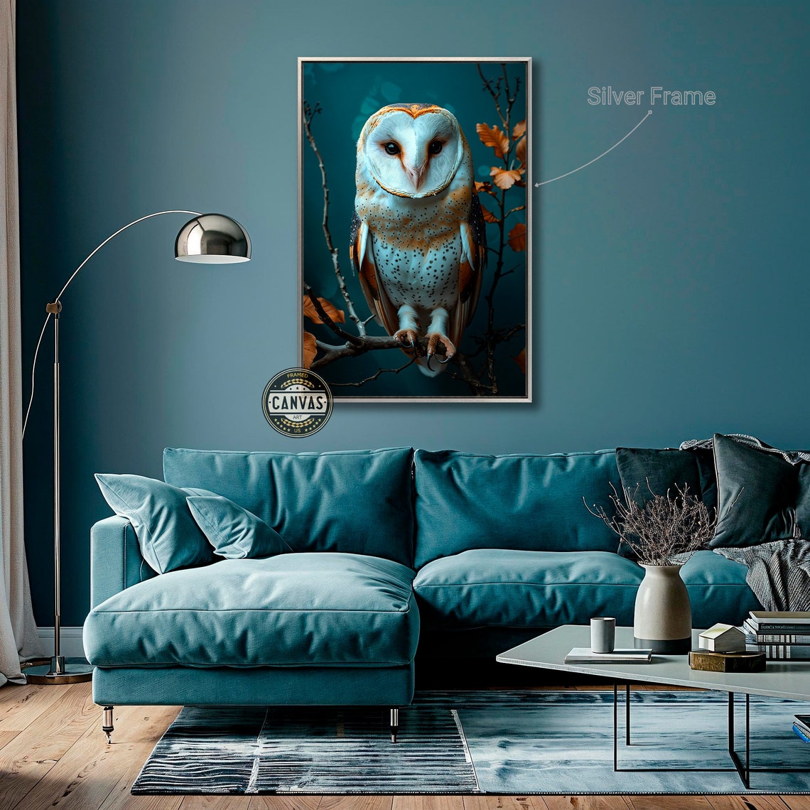 Barn Owl Perched On Branch Nocturnal Bird Wildlife Photography Print - Image 4