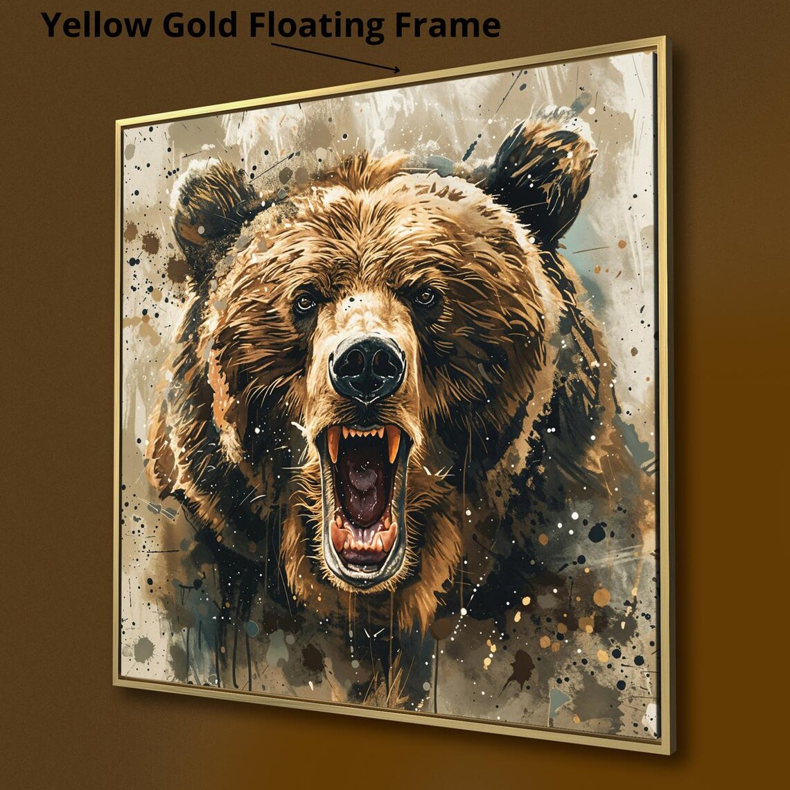 Roaring Grizzly Bear Fierce Brown Predator Wildlife Portrait Poster - Image 2