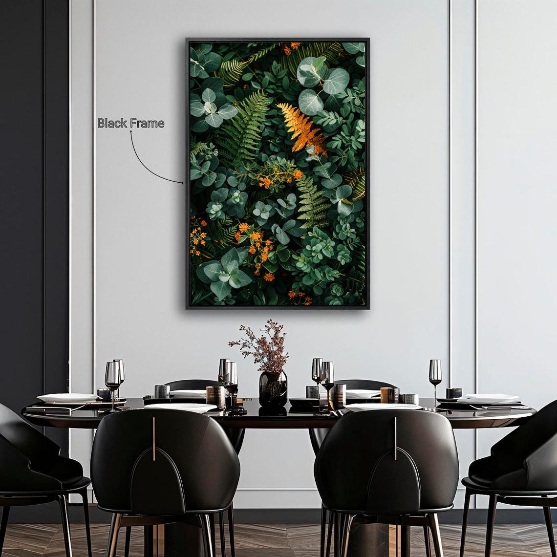 Lush Green Foliage Ferns Eucalyptus Modern Botanical Wall Art Print - Image 2
