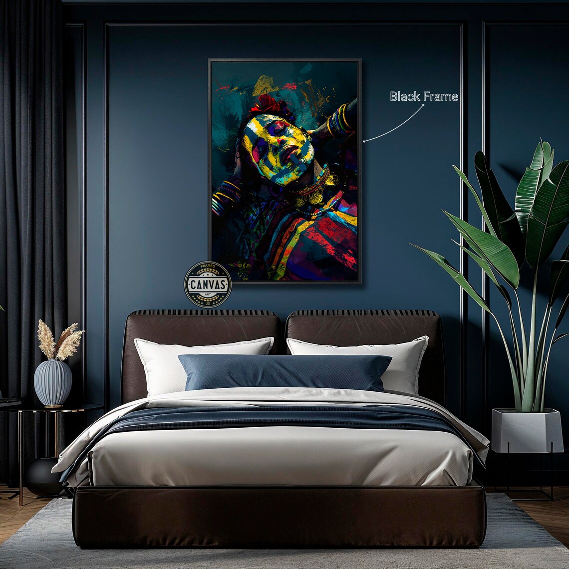 African Tribal Woman Abstract Portrait Colorful Cultural Wall Poster - Image 3