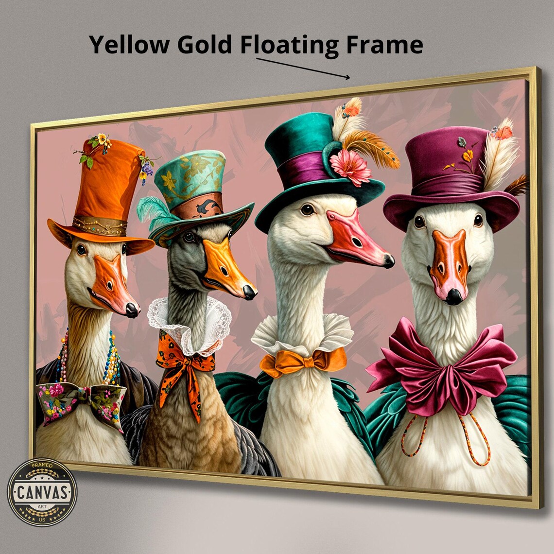 Victorian Geese Art Print, Anthropomorphic Birds - Image 3