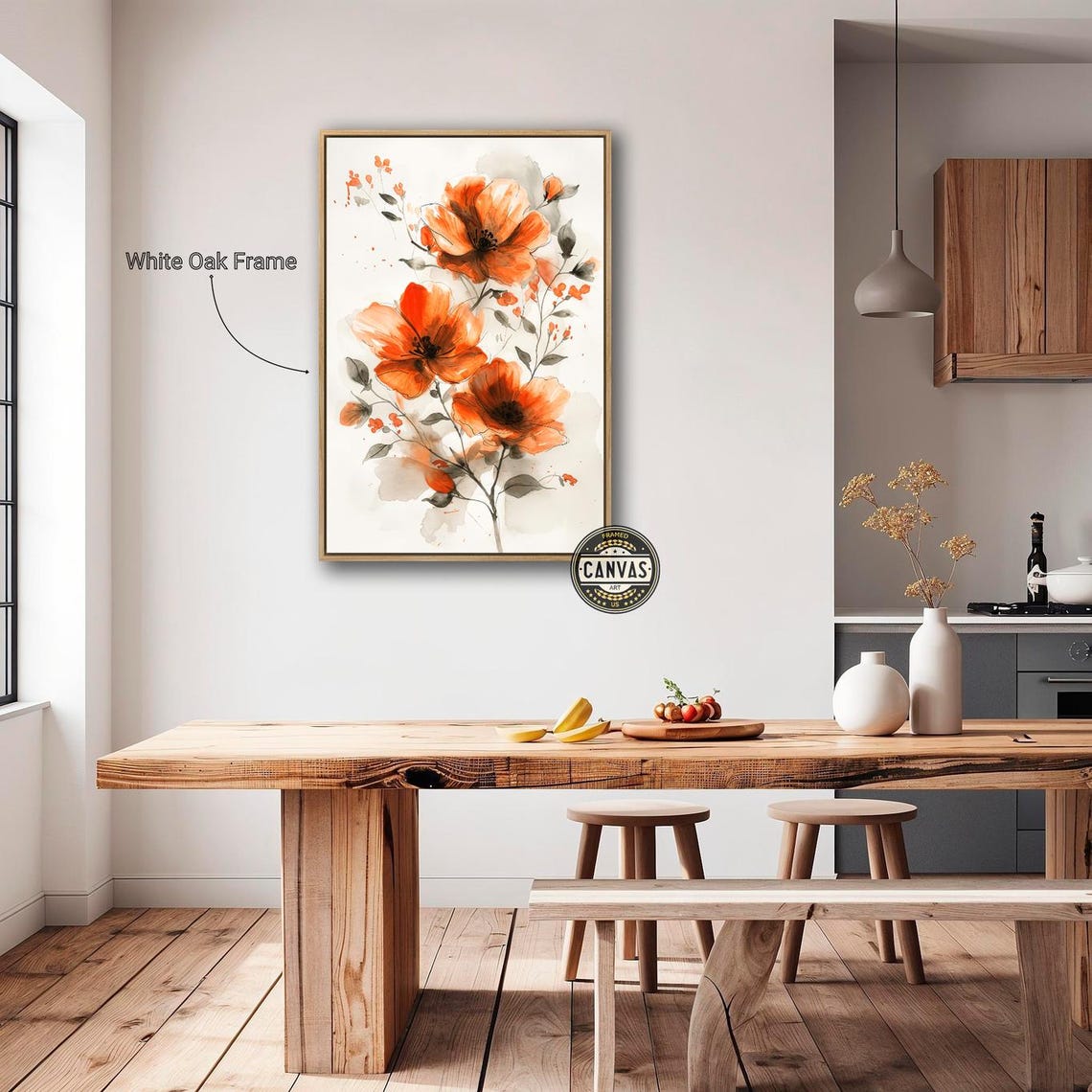 Orange Poppy Blooms Watercolor Floral Botanical Elegant Art Poster - Image 5