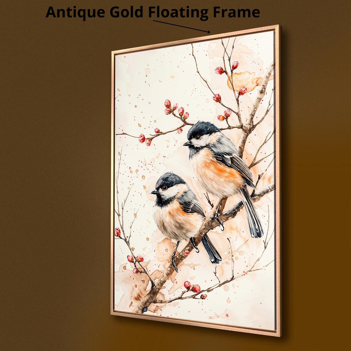 Cute Chickadees Watercolor Bird Art Print Decor - Image 3