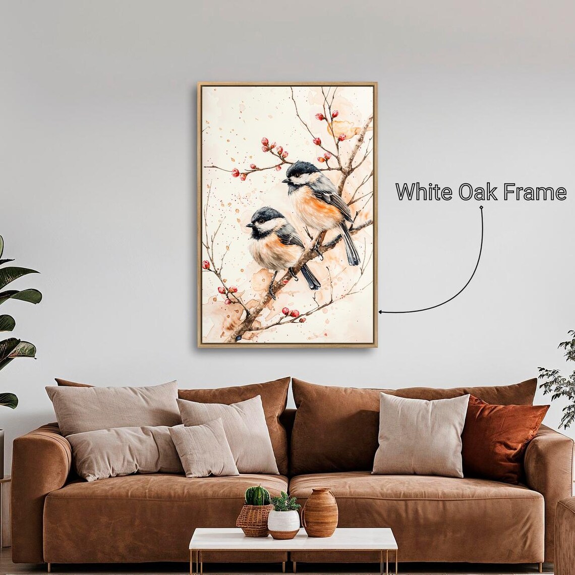 Cute Chickadees Watercolor Bird Art Print Decor - Image 2