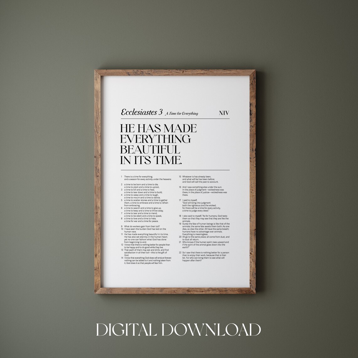 Ecclesiastes 3 Bible Verse Art Print, Modern Christian - Image 4