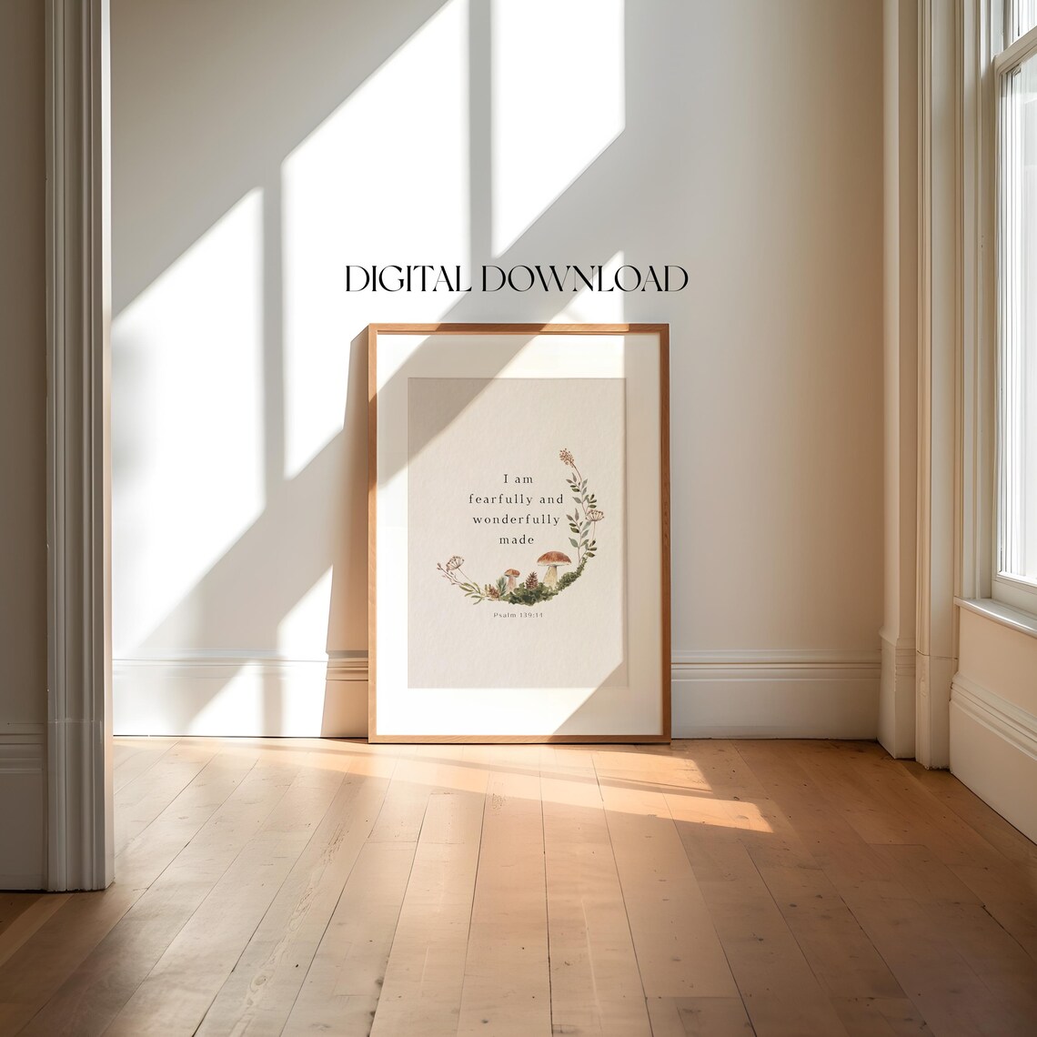Psalm 139:14 Wildflower Nursery Christian Art Print - Image 5