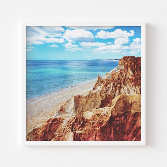 Beach Wall Art Coastal California Print Ocean Photography Surf Poster Modern Square Print Beach House Decor