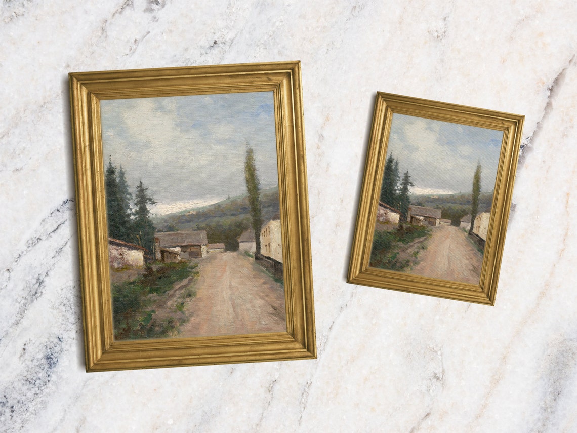 Countryside Oil Painting Print Landscape Gicle Print French Country Fine Art Cottage Farmhouse Wall Decor - Image 2