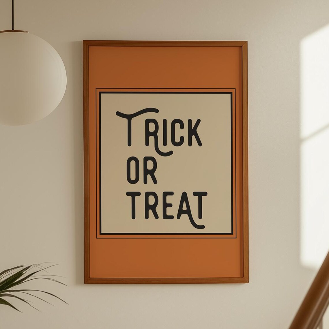 Classic Trick Or Treat Vintage Halloween Typographic Wall Print