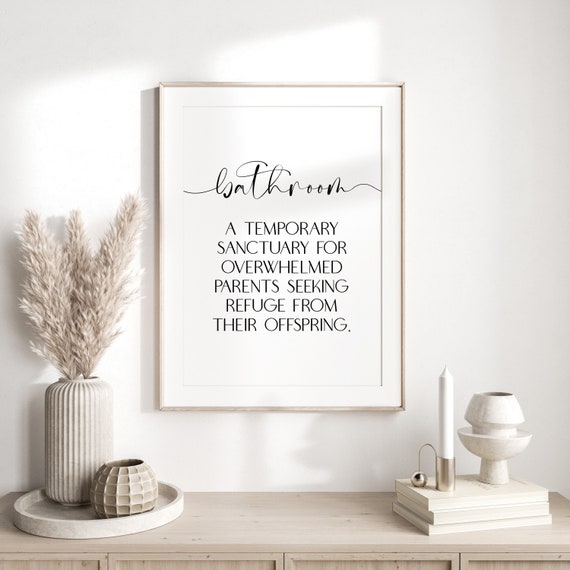 Bathroom Toilet Print Prints Wall Art Funny Poster Decor Home Trend Plain