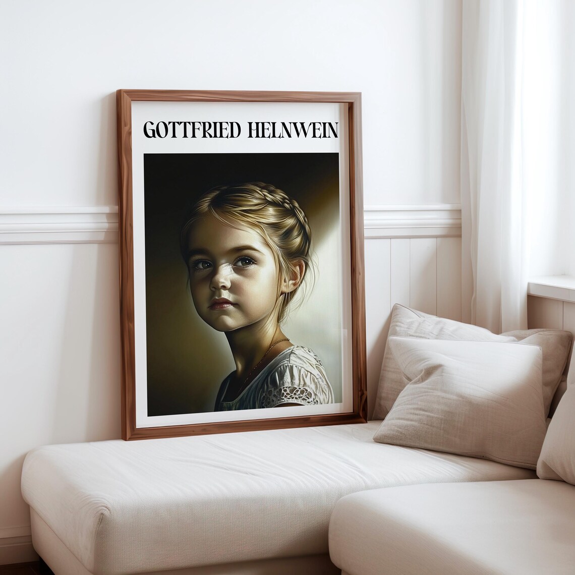 Gottfried Helnwein Inspired Braided Girl Soft Light Portrait Art Print
