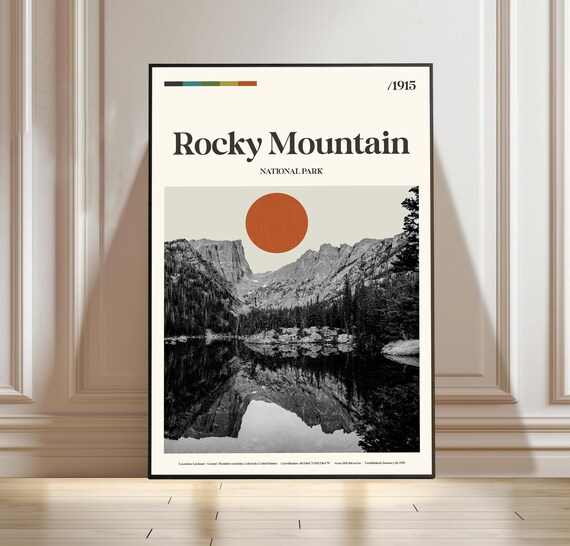 Rocky Mountain National Park 1915 Vintage Travel Poster Minimalist Art