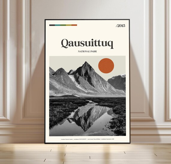 Qausuittuq National Park 2015 Nunavut Arctic Retro Travel Poster
