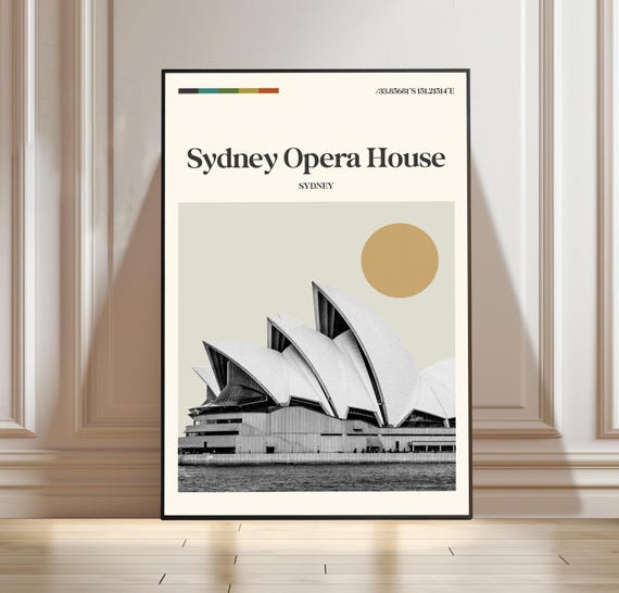 Sydney Opera House Print Australia Travel Poster Wall Art Decor