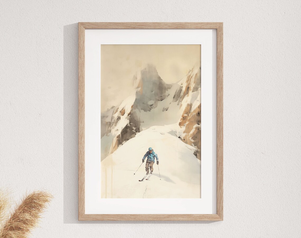 Vintage Ski Lodge Poster, Retro Winter Travel Poster - Image 3