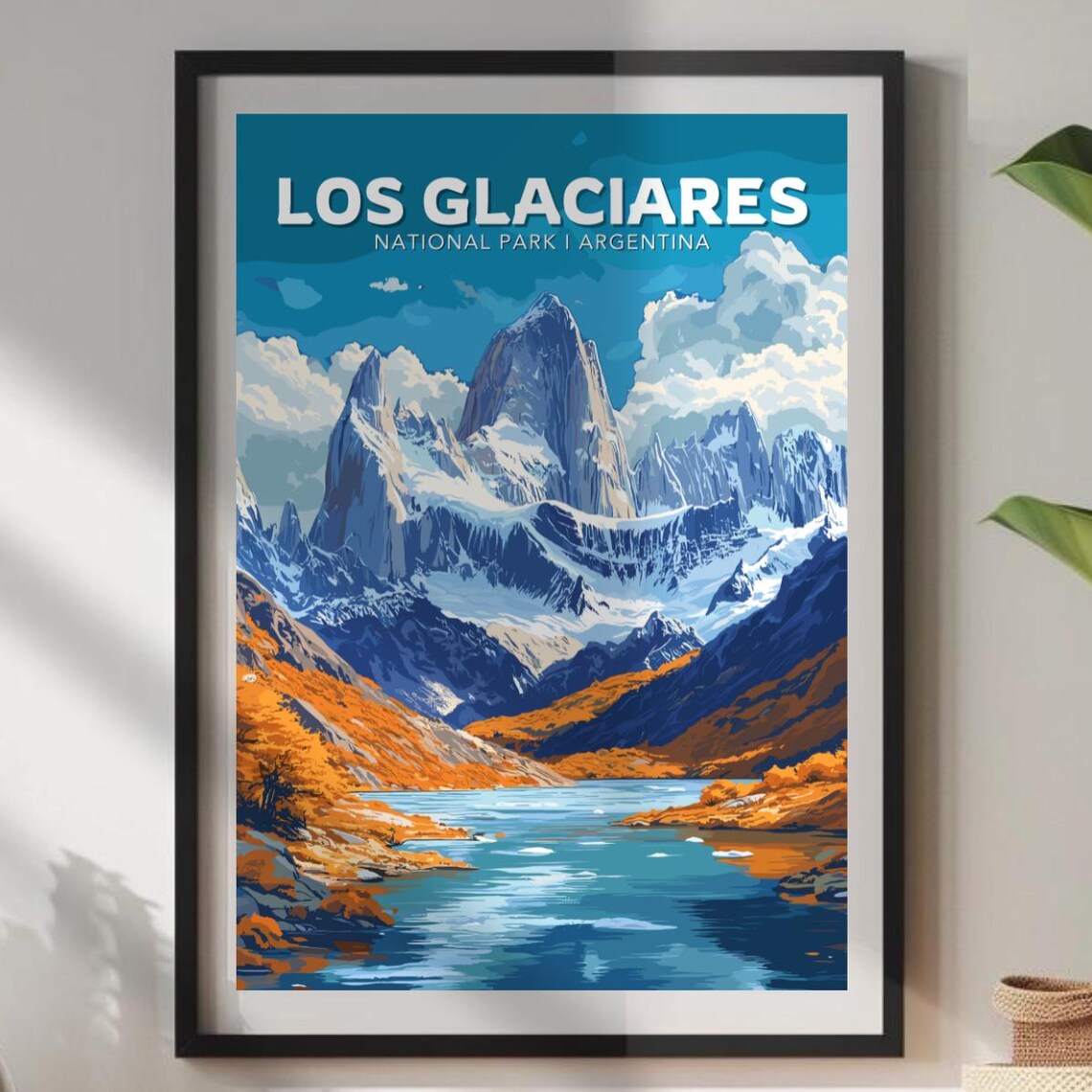 Los Glaciares National Park Argentina Patagonia Peaks Travel Poster