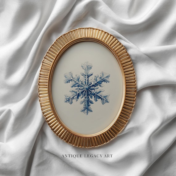 Winter Snowflake Watercolor Painting Scandinavian Christmas Decor Poster