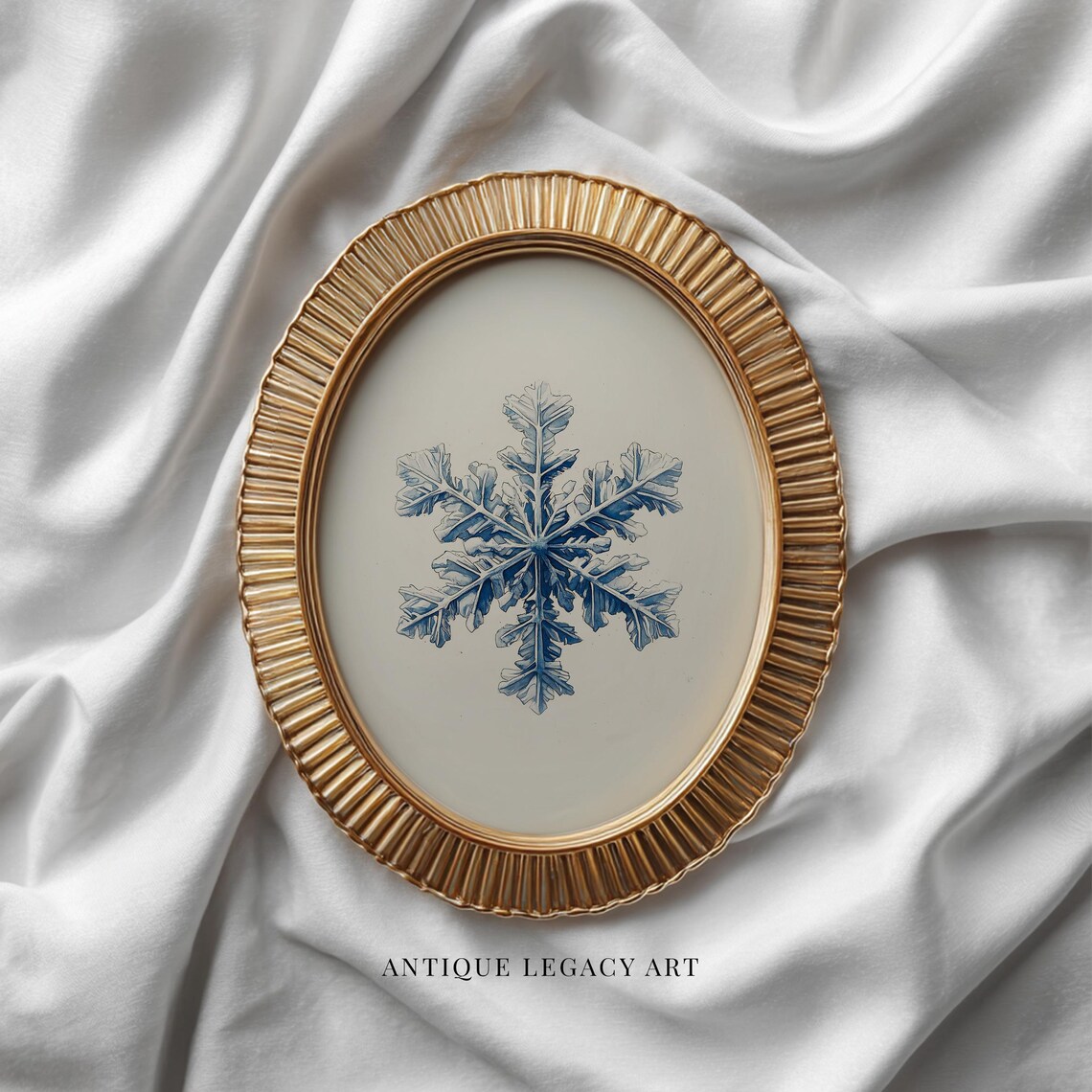 Winter Snowflake Watercolor Painting Scandinavian Christmas Decor Poster