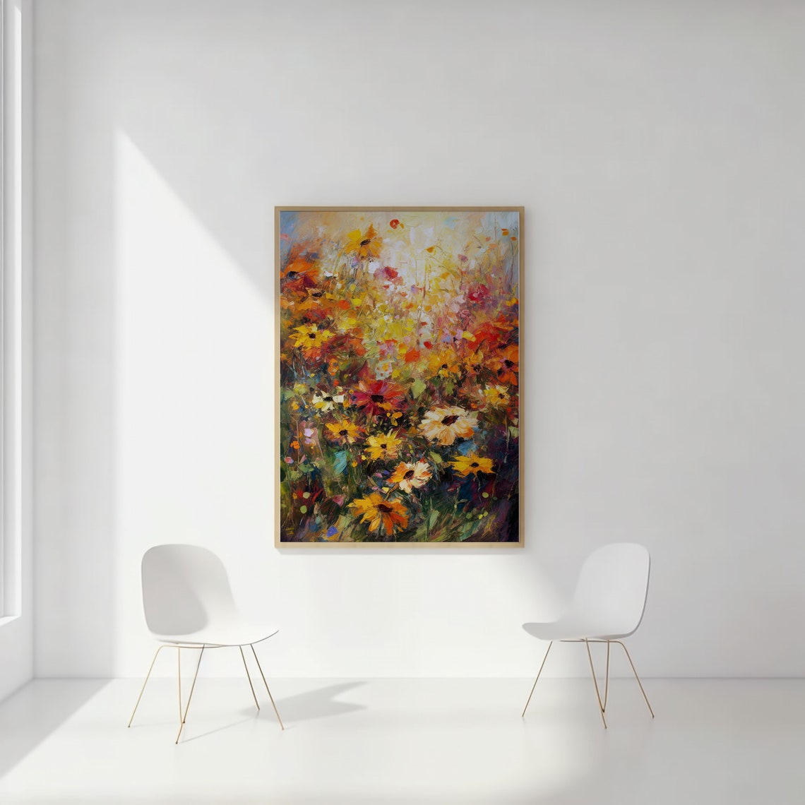 Sunlit Wildflower Meadow Abstract Impressionist Floral Poster - Image 2