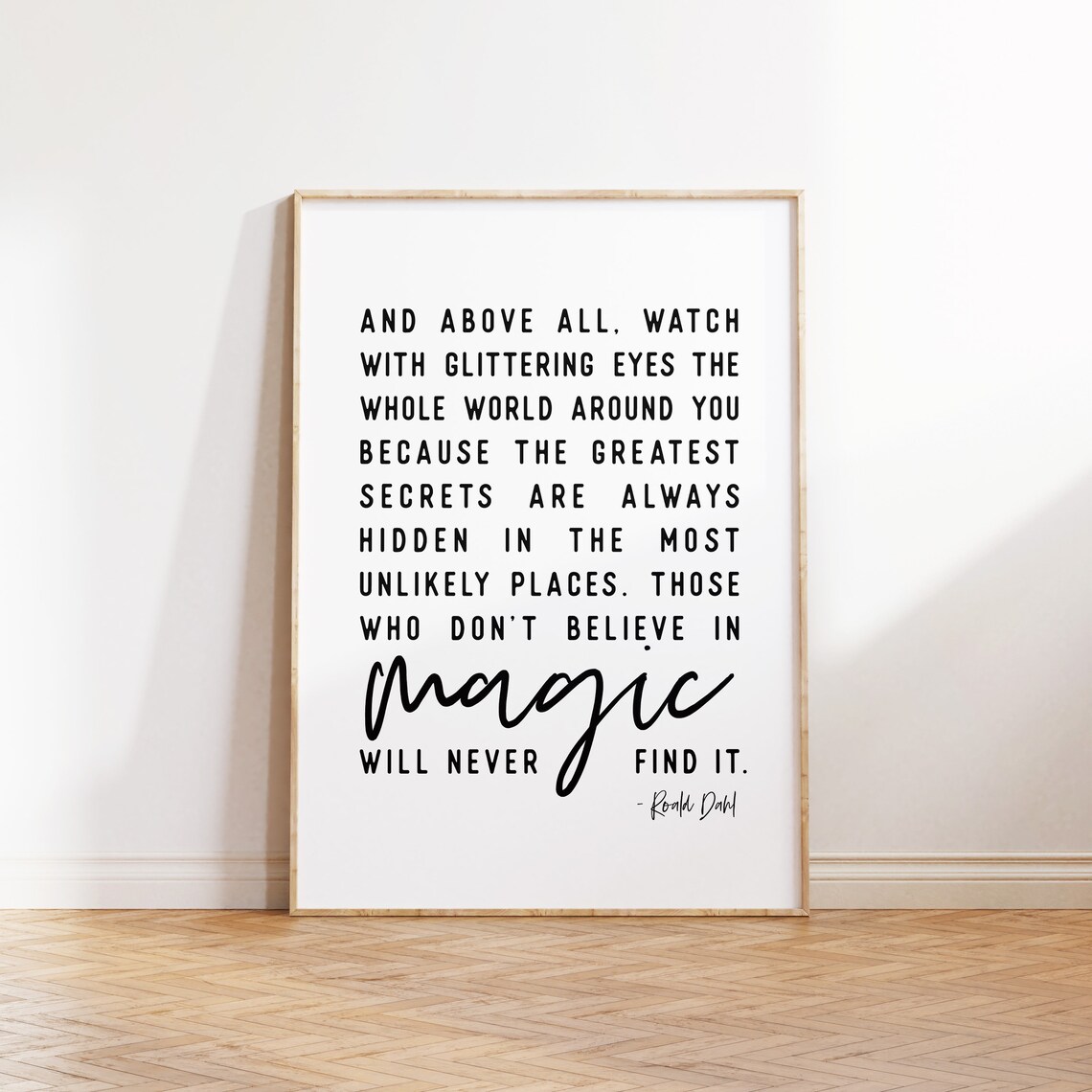 Believe In Magic, Ronald Dahl Quote Art Print - Image 2