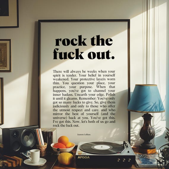 Rock The Fuck Out Feminist Art Print And Motivational Poster Women Empowerment Wall Decor