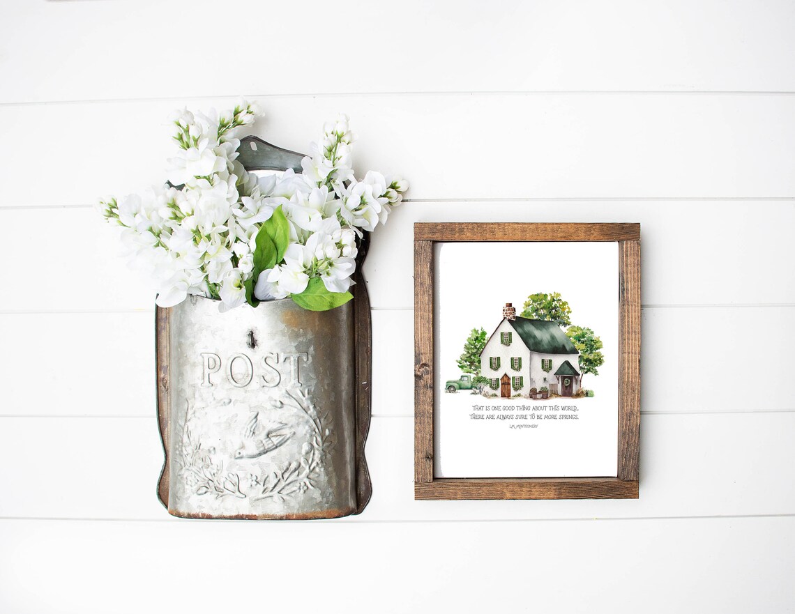 More Springs L.M. Montgomery Quote White Cottage Spring Garden Poster - Image 6