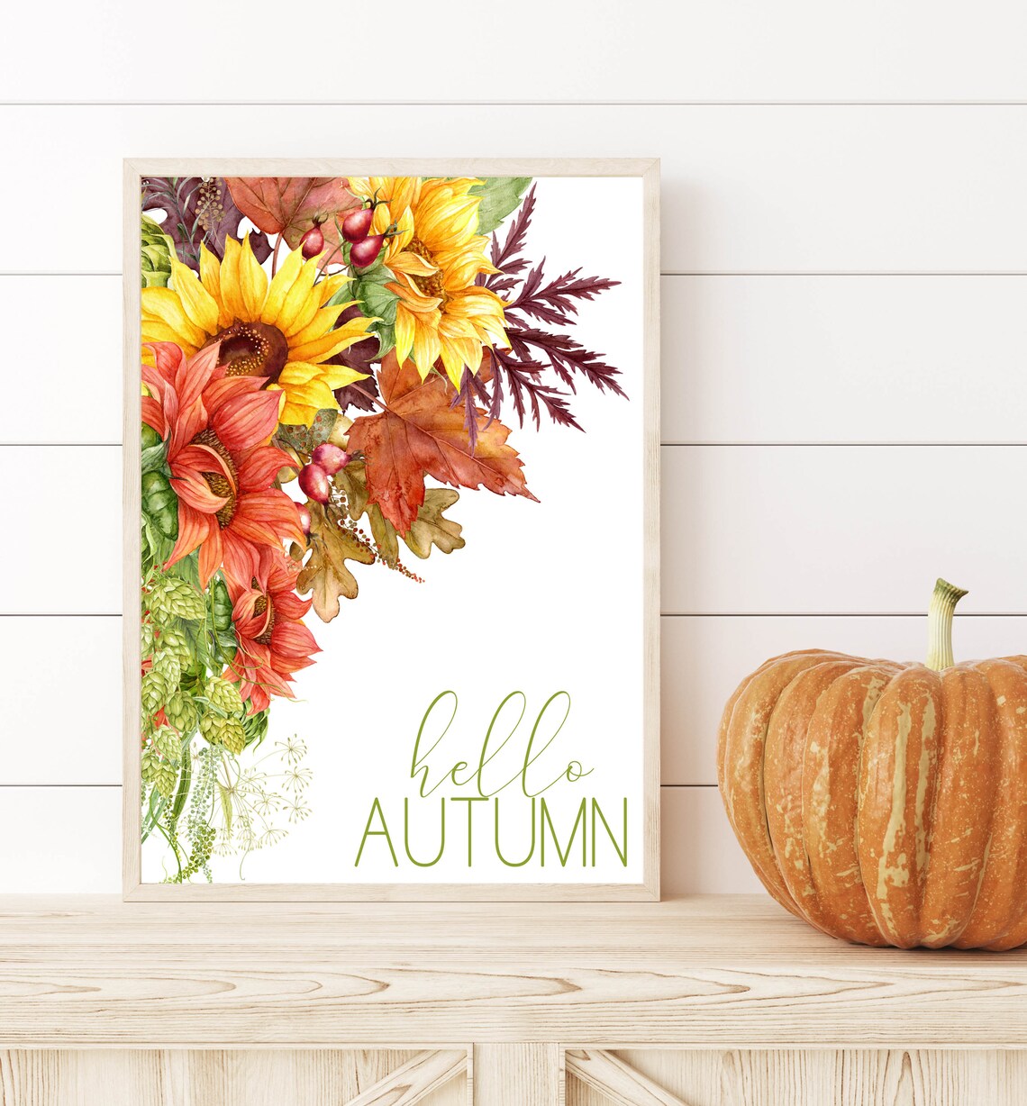 Hello Autumn Sunflower Sign, Farmhouse Fall Decor - Image 2
