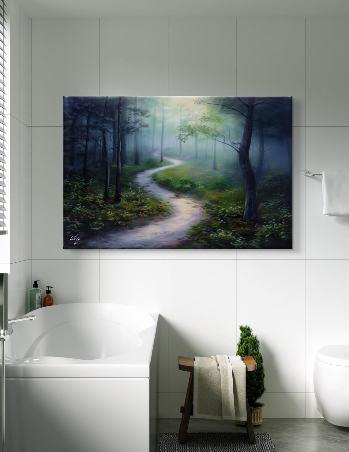 Misty Dream Forest Art Over The Bed Wall Art Framed Serene Nature Poster Dreamy Landscape Decor Unique Home Gift Idea - Image 4