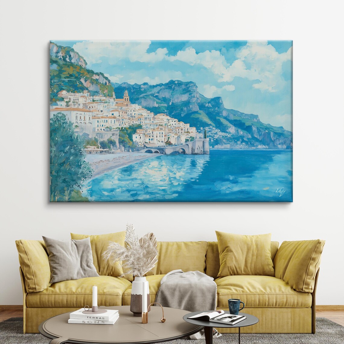 Amalfi Coast Town Cliffsides Turquoise Sea Coastal Italy Poster - Image 5