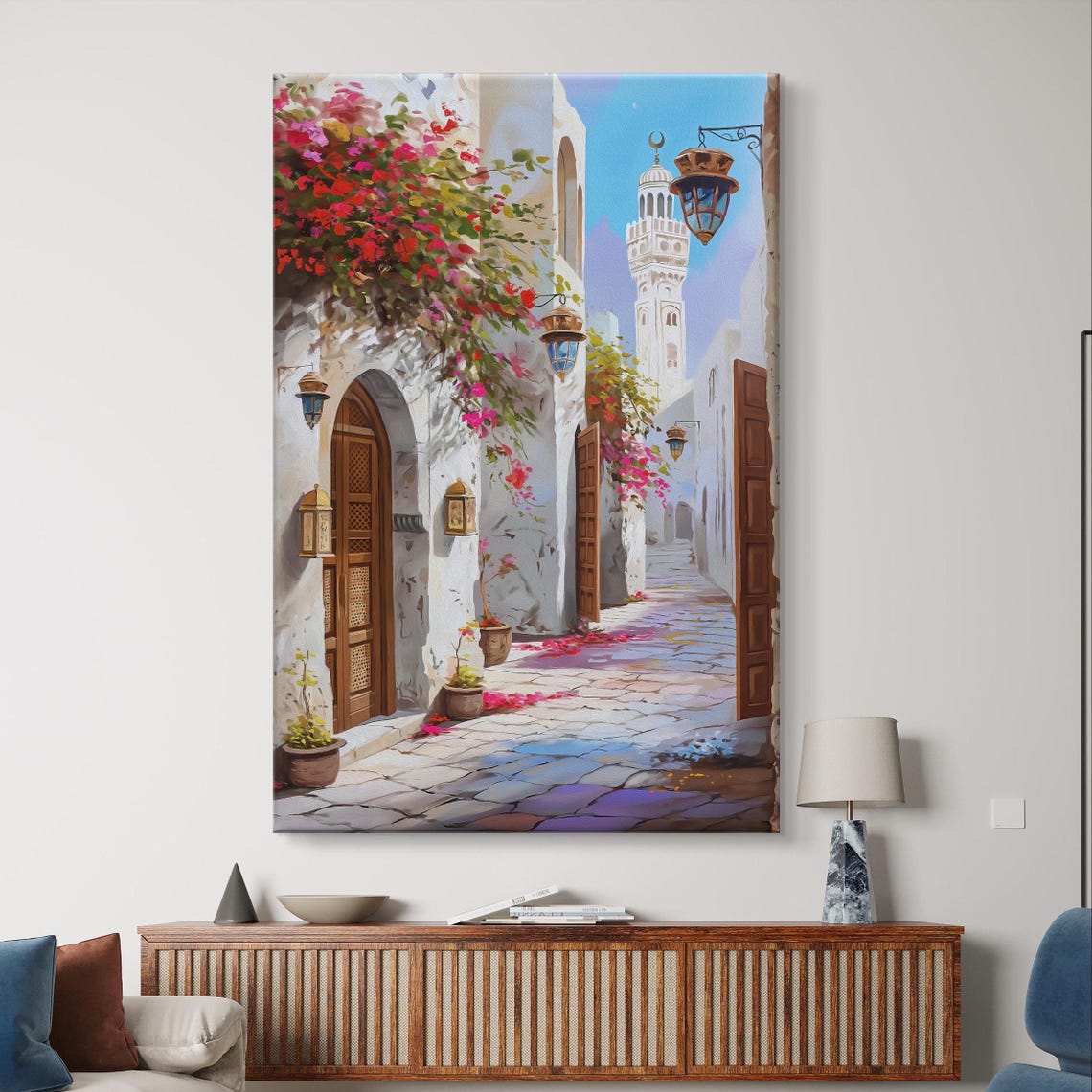 Muscat Painting Art Framed Cityscape Decor Vibrant Oman Wall Art Cultural Scenic Print Living Room Art Traditional Muscat - Image 6