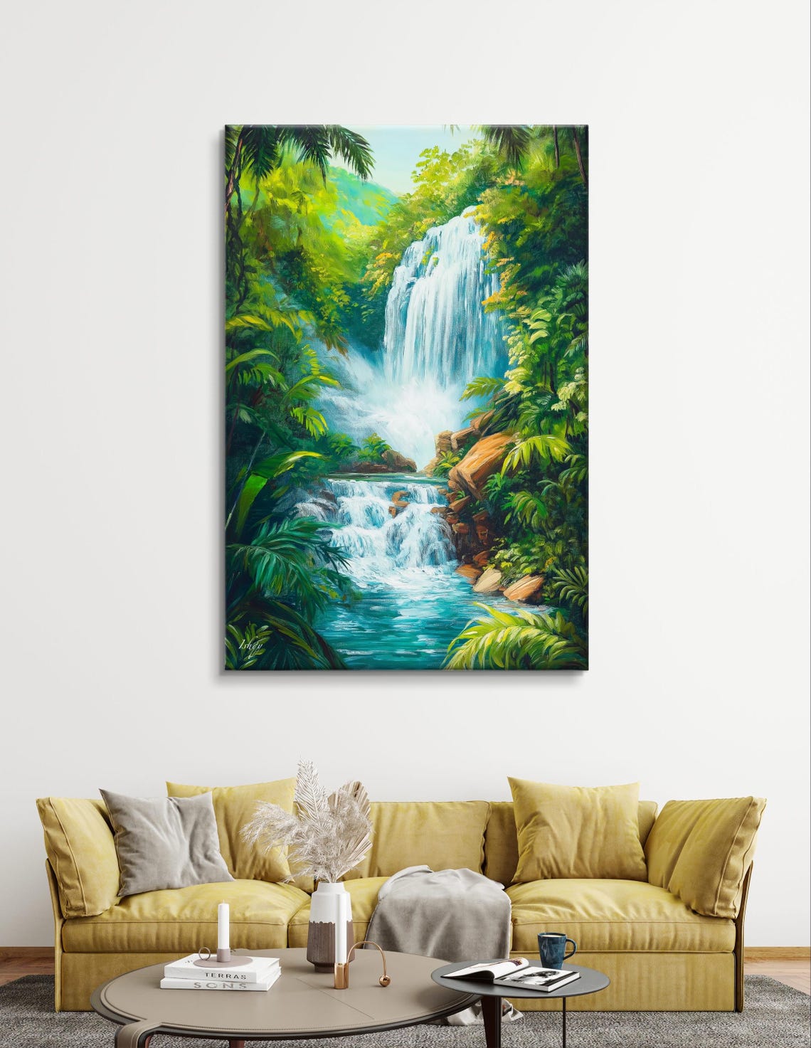 El Yunque Waterfall Tall Cascade in Puerto Rico Rainforest Poster - Image 7