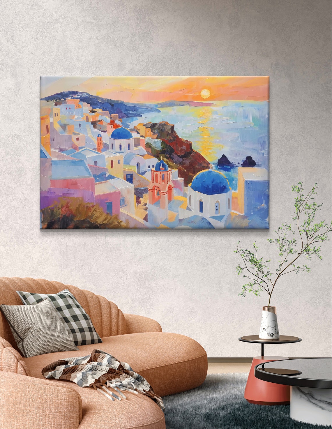 Oia Santorini Sunset Over Blue Domes and the Aegean Caldera Poster - Image 5