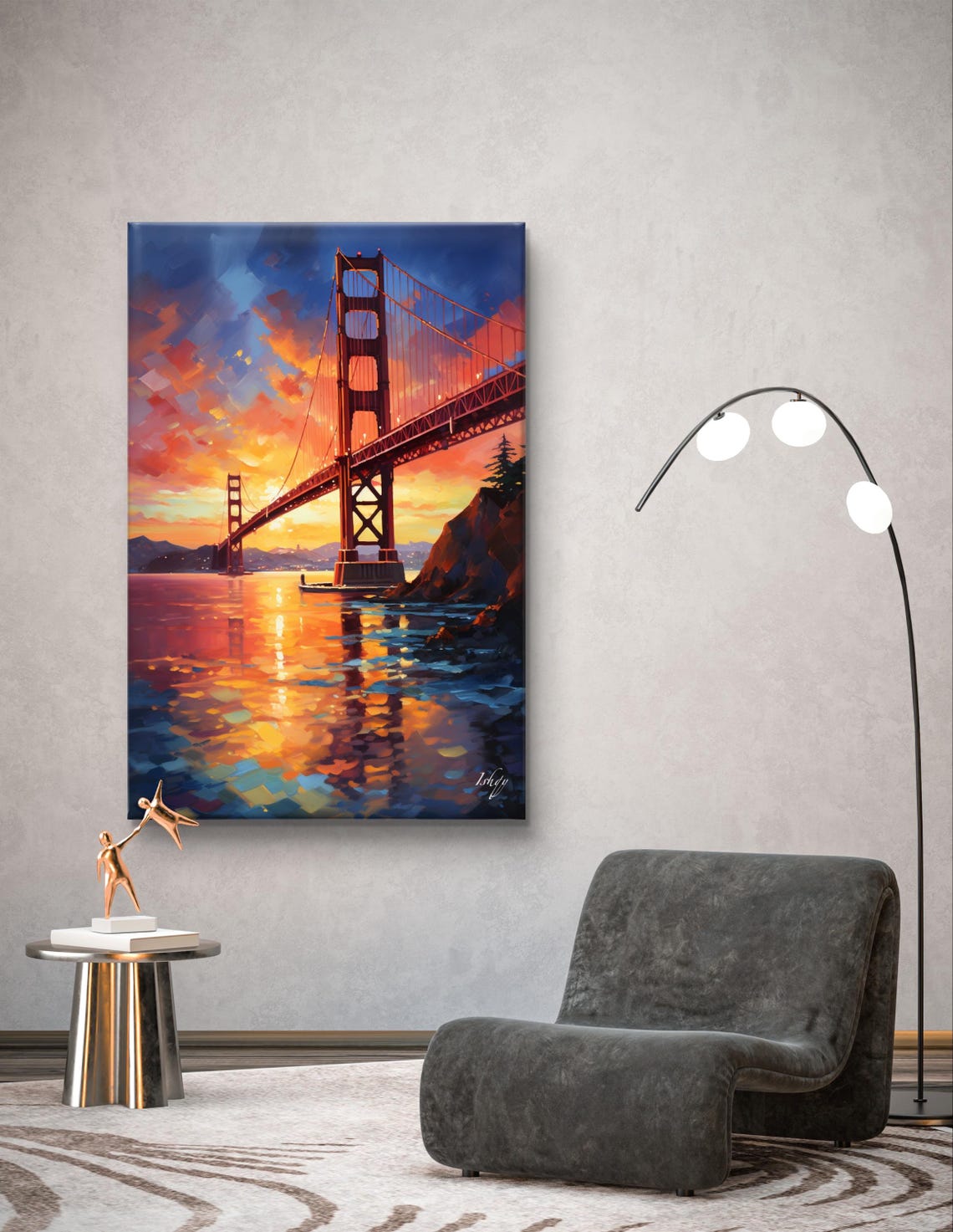 Golden Gate Bridge at Sunset Over San Francisco Bay Art Poster - Image 5