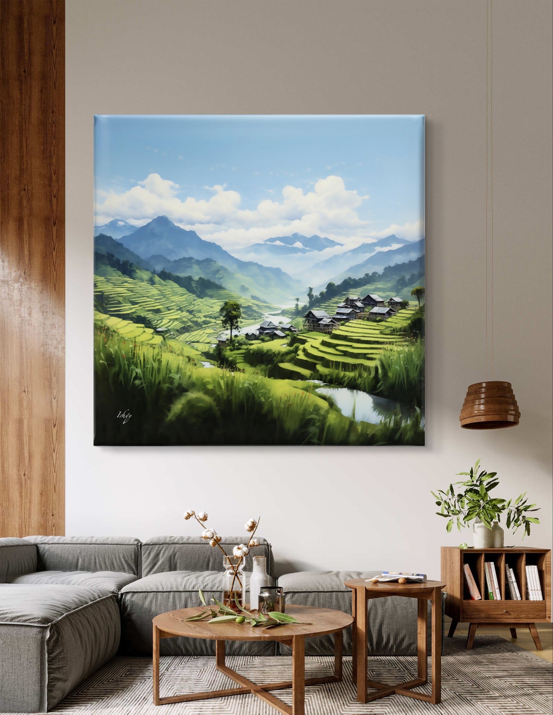 Emerald Vietnam Rice Terraces Mountain Valley Landscape Poster - Image 4