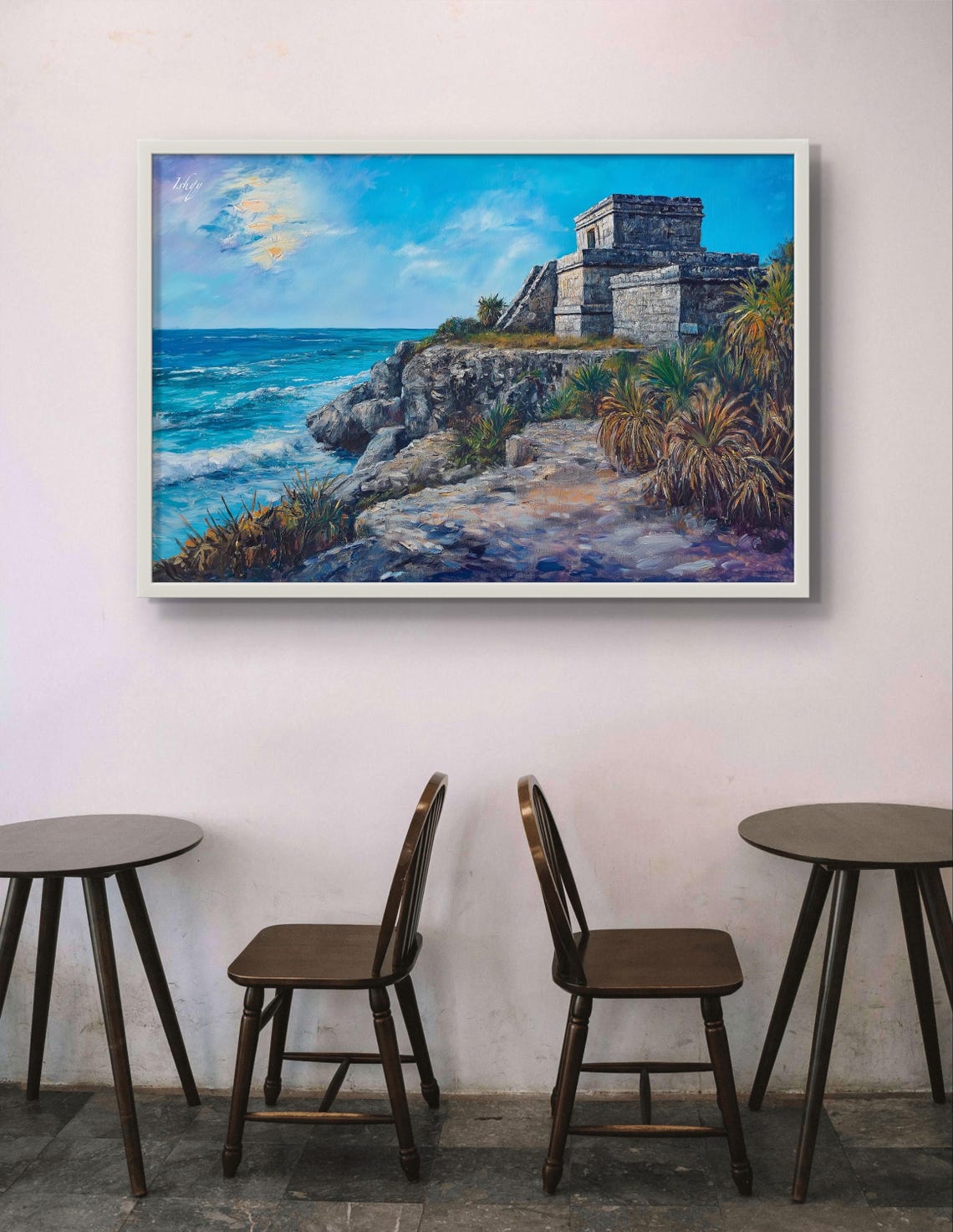 Tulum Ruins Clifftop Caribbean Sea Temple Ancient Maya Poster - Image 3