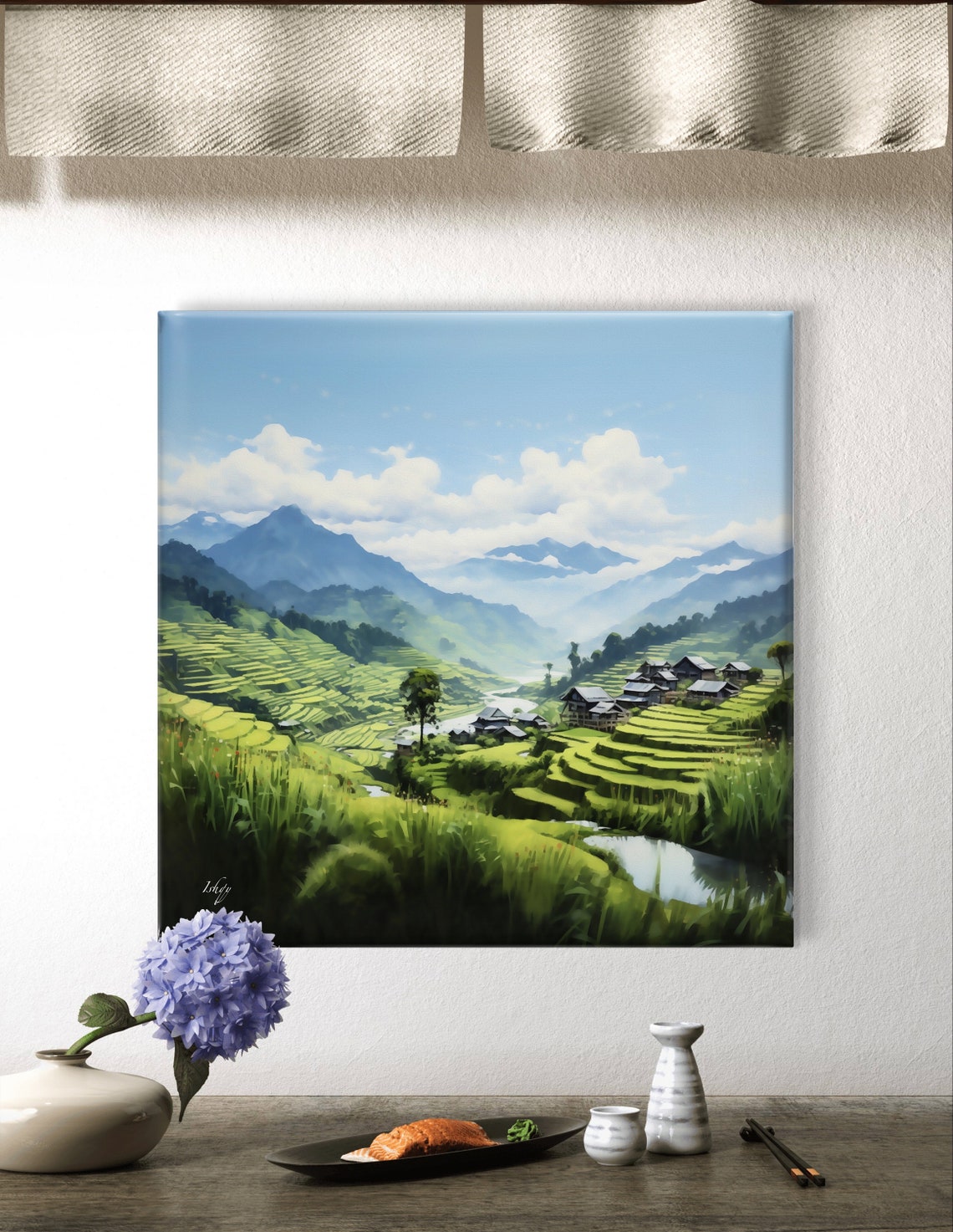 Emerald Vietnam Rice Terraces Mountain Valley Landscape Poster - Image 6