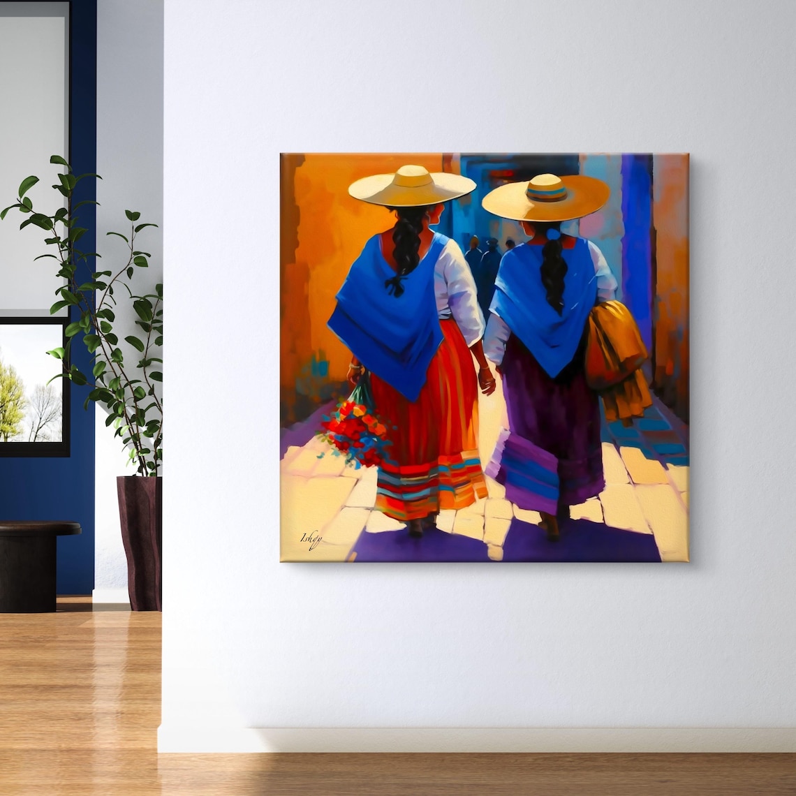 Mexican Women Cultural Art Print, Boho Wall Decor - Image 6